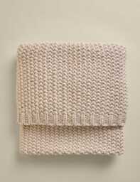 M&S Chunky Knit Throw Neutral
