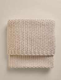 M&S Chunky Knit Throw Neutral