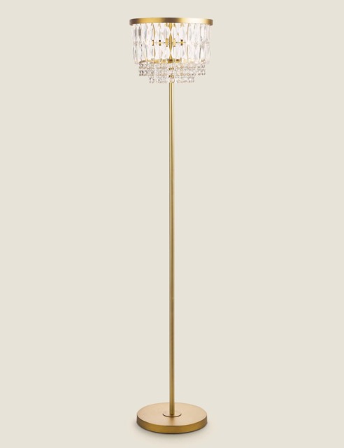 Laura Ashley Rhosill Faceted Glass Floor Lamp Antique Brass