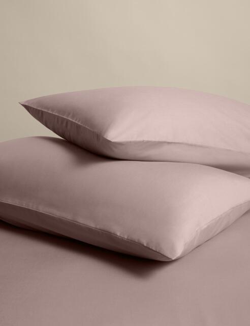 M&S 2 Pack Cotton Rich Pillowcases Blush Pink