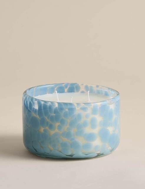 M&S Seasalt & Cedar Confetti 3 Wick Candle Blue Mix