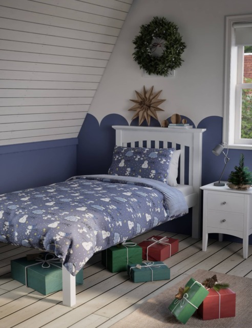 M&S Collection Snoopy™ Pure Cotton Brushed Bedding Set - SGL - Blue Mix, Blue Mix