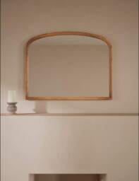 M&S Wooden Rounded Overmantle Wall Mirror Natural