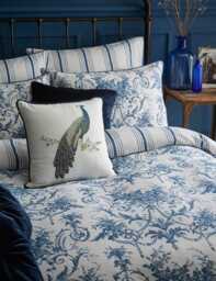 Laura Ashley 2 Pack Pure Cotton Tuileries Pillowcases Blue Mix