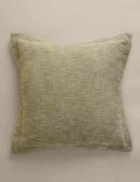 M&S Pure Cotton Herringbone Cushion Green