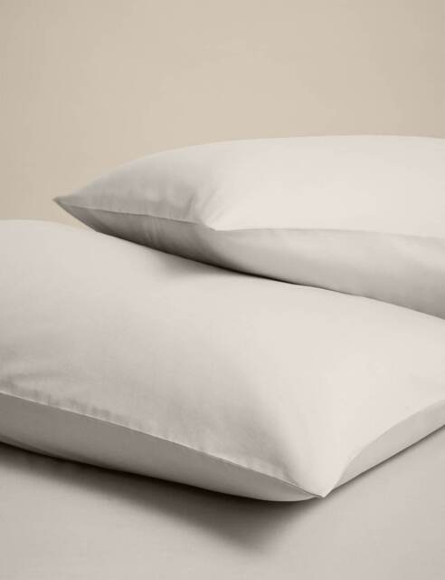M&S 2 Pack Cotton Rich Pillowcases Linen