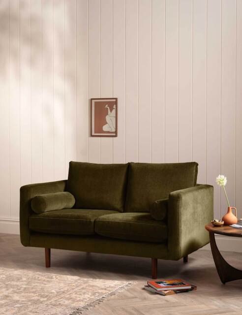 BARKER AND STONEHOUSE Moore Chenille Medium 2 Seater Sofa Dark Green