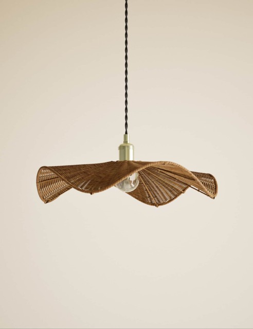 M&S Rocco Rattan Easy Fit Ceiling Lamp Shade Natural