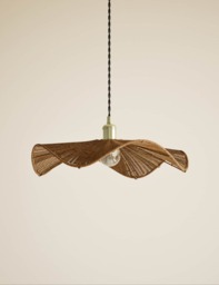M&S Rocco Rattan Easy Fit Ceiling Lamp Shade Natural
