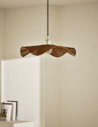 M&S Rocco Rattan Easy Fit Ceiling Lamp Shade Natural