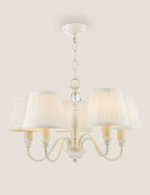 Laura Ashley Ellis Five Arm Pendant Light Cream