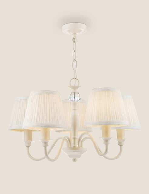 Laura Ashley Ellis Five Arm Pendant Light Cream