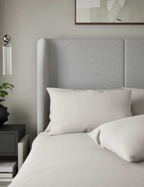 M&S X Kelly Hoppen 2 Pack 500 Thread Count Cotton Sateen Pillowcases Cream
