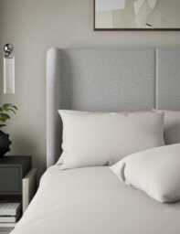 M&S X Kelly Hoppen 2 Pack 500 Thread Count Cotton Sateen Pillowcases Cream