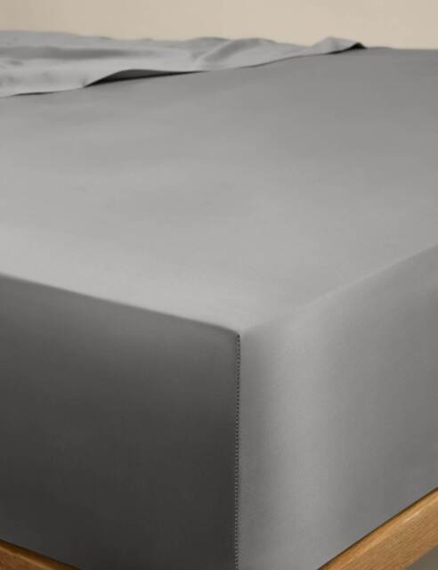 M&S Egyptian Cotton 400 Thread Count Silky StayPut Fitted Sheet Marble