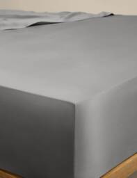 M&S Egyptian Cotton 400 Thread Count Silky StayPut Fitted Sheet Marble
