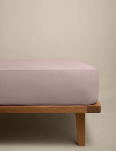 M&S Cotton Rich Fitted Sheet Blush Pink