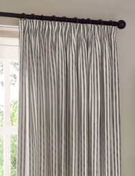 YARD Hebden Pure Cotton Striped Curtains Grey Mix