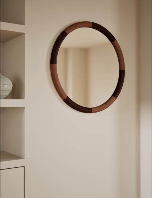 M&S Marlowe Round Wall Mirror Natural