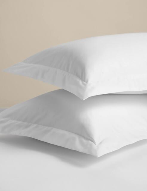 M&S 2 Pack Egyptian Cotton 400 Thread Count Silky Oxford Pillowcases White