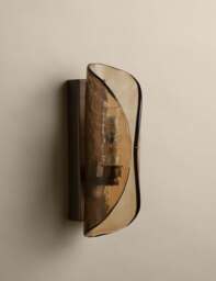 M&S Curved Glass Wall Light Antique Brass