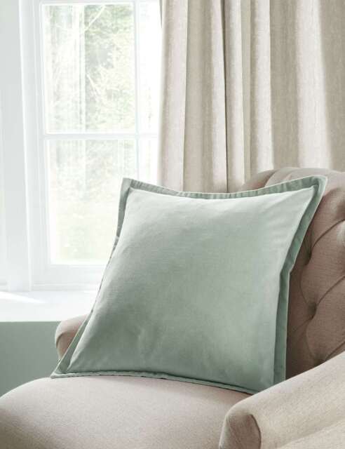 Laura Ashley Velvet Hanya Cushion Light Green