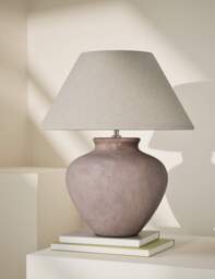 M&S Ceramic Urn Table Lamp Neutral