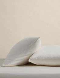 M&S 2 Pack Egyptian Cotton 400 Thread Count Silky Pillowcases Cream