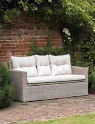 Gallery Direct Porto Two Seater Outdoor Storage Sofa Light Grey