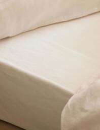 Piglet In Bed Pure Linen Fitted Sheet Cream