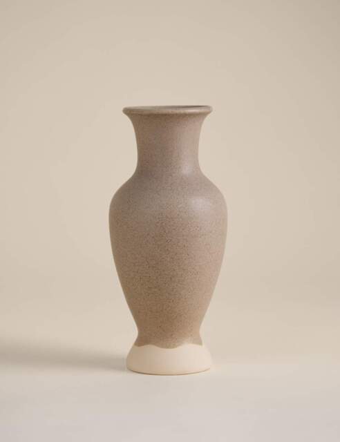 M&S Shaped Dipped Ceramic Vase Soft White