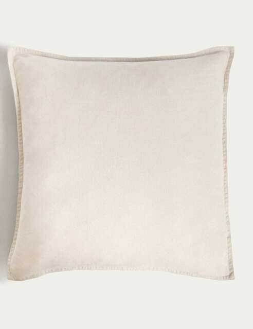 M&S Pure Linen Cushion Ecru