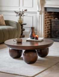 Gallery Direct Sculpt Round Coffee Table Dark Brown