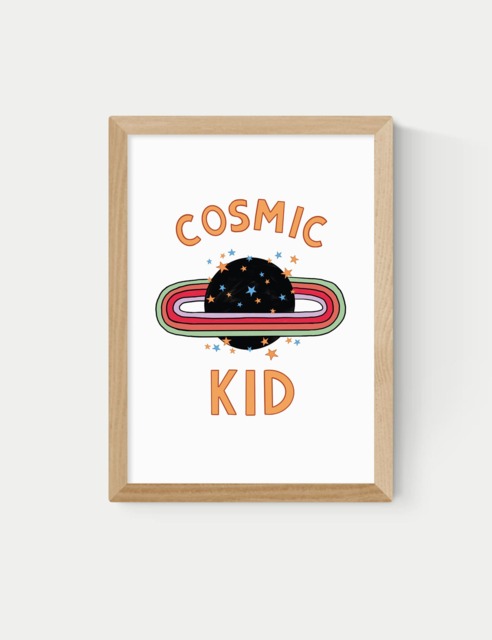 East End Prints Cosmic Kid Framed Art Natural