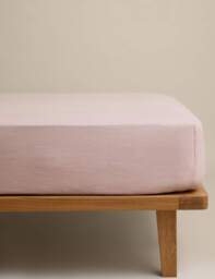 M&S Pure Linen Deep Fitted Sheet Pink