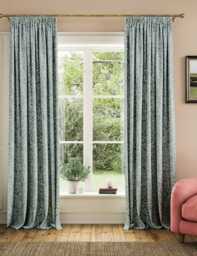 Joules Twilight Ditsy Pure Cotton Pencil Pleat Curtains Duck Egg