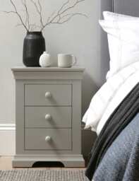 Cotswold Company Chantilly 3 Drawer Bedside Table Grey