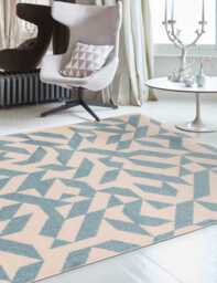 Asiatic Muse Shapes Rug Blue