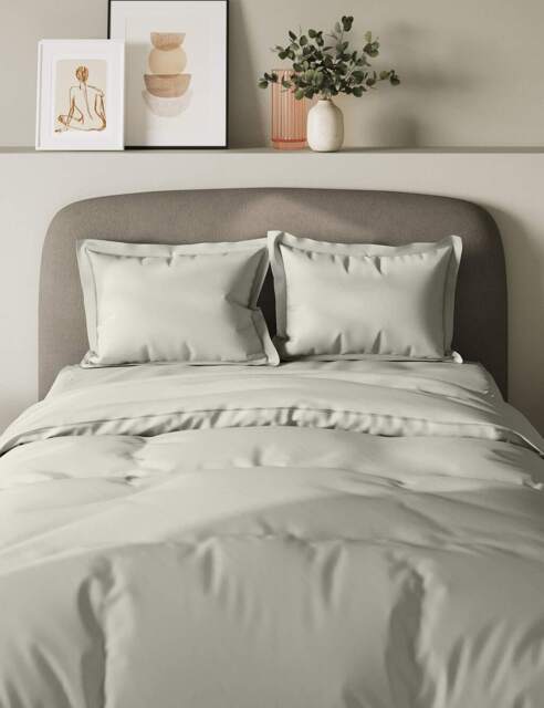 M&S 2 Pack 300 Thread Count Oxford Pillowcases Light Grey