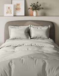 M&S 2 Pack 300 Thread Count Oxford Pillowcases Light Grey