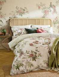 Laura Ashley Pure Cotton Sateen Attleton Bedding Set Green Mix