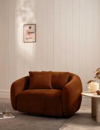 BARKER AND STONEHOUSE Cocoon Chenille Swivel Snuggle Chair Brown