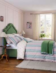Joules Pure Cotton Come Rain Or Shine Throw Green
