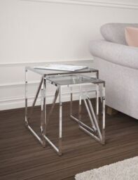 M&S Milan Nest of Tables - Chrome, Chrome,Black