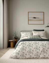 Bedeck of Belfast Pure Cotton Floral Bedding Set Cream Mix