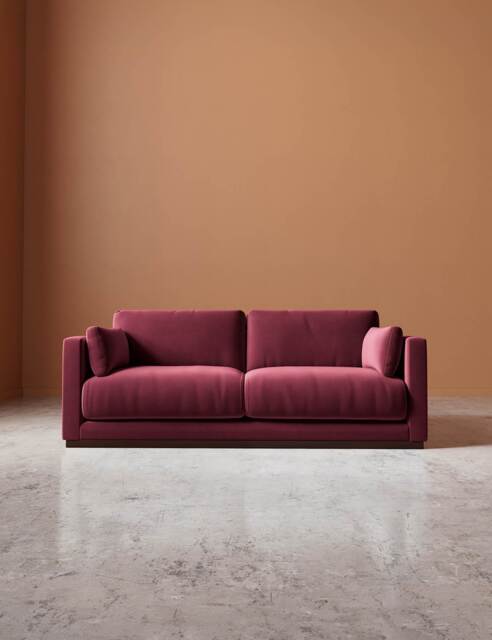 Swoon Easy Velvet 2 Seater Sofa Burgundy