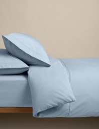 M&S Egyptian Cotton 230 Thread Count Crisp Bedding Set Dusty Blue