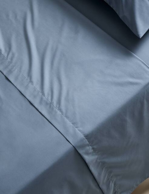 M&S Stay Cool Lyocell Rich Flat Sheet Slate Blue
