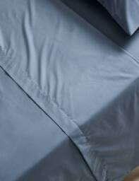 M&S Stay Cool Lyocell Rich Flat Sheet Slate Blue