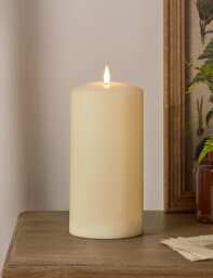 Lights4fun TruGlow® Wax Chapel LED Candle Ivory